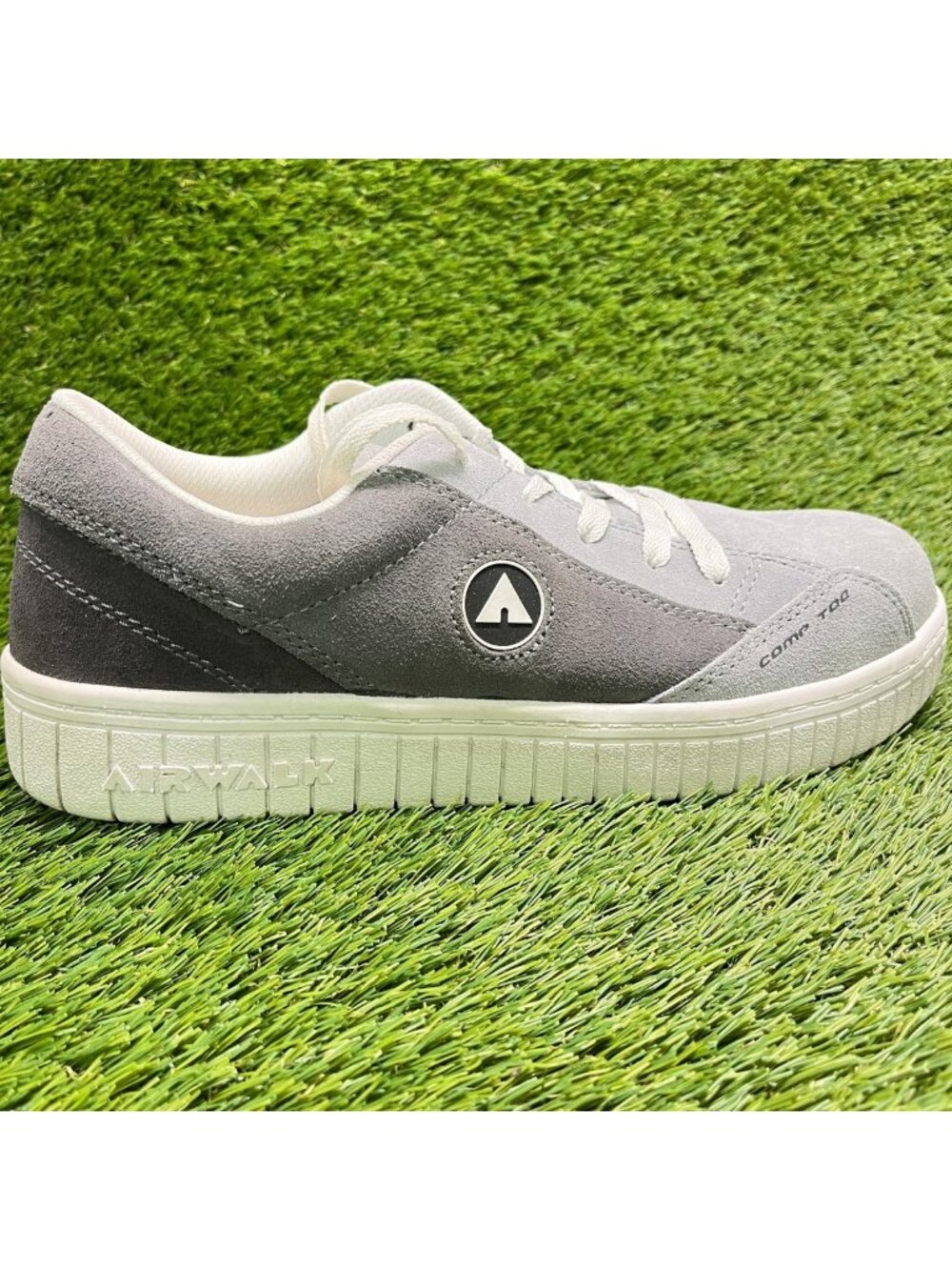Airwalk Camino Womens Size 10D Gray White Suede Composite Toe Safety Work Shoes